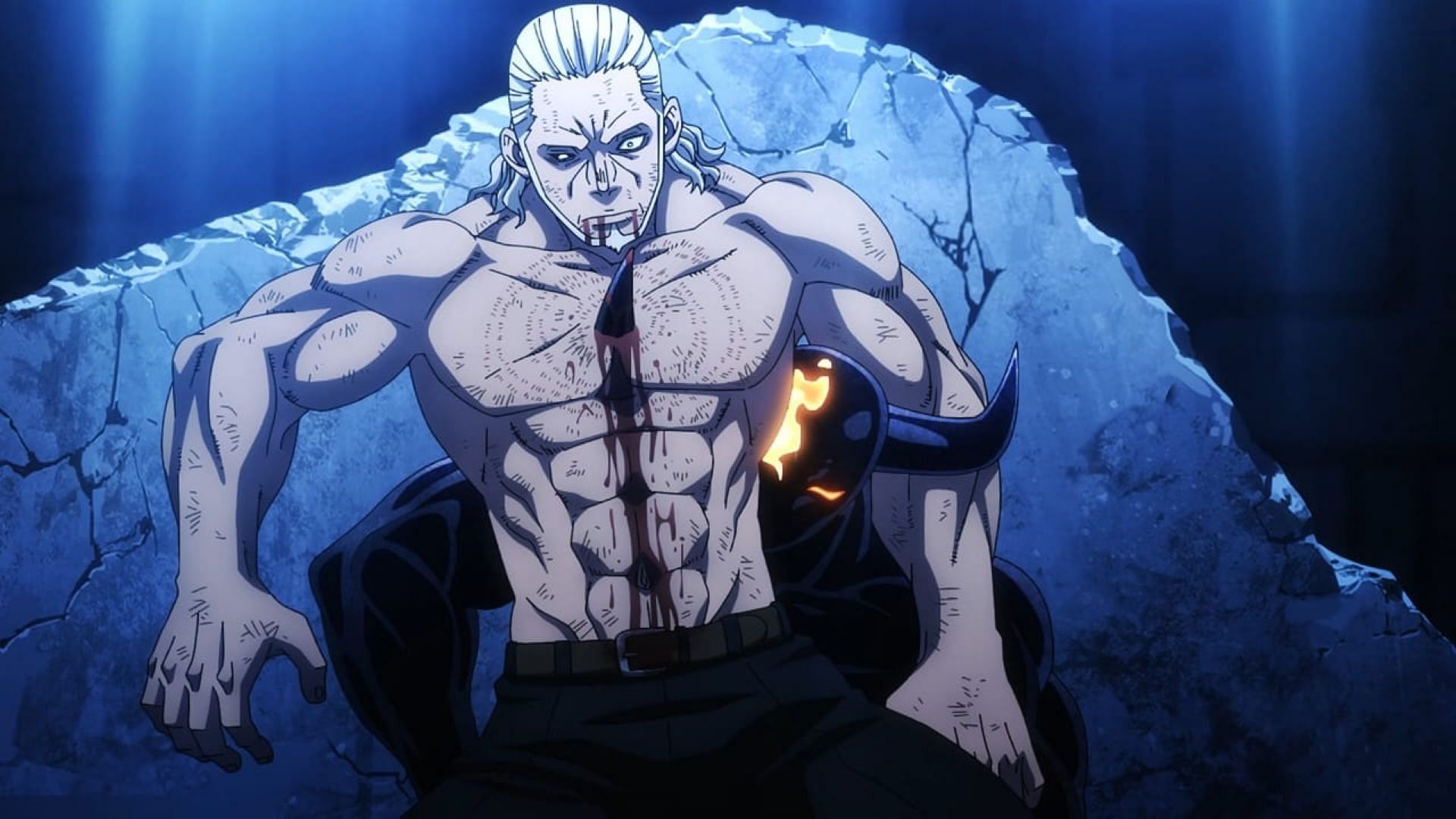Burns gets impaled by his doppelganger's horns (Image via David Production)